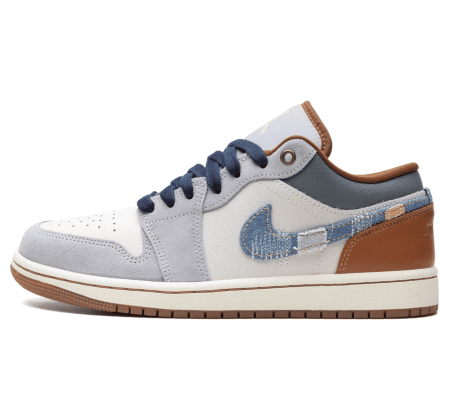 Air Jordan 1 Low Repaired Denim FZ5042-041 Paar vorne Hauptbild Perspective