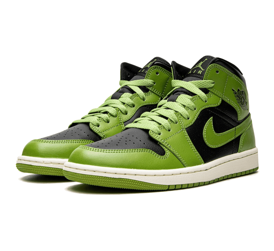 Air Jordan 1 Mid Altitude Green Beide Paar Seitlich