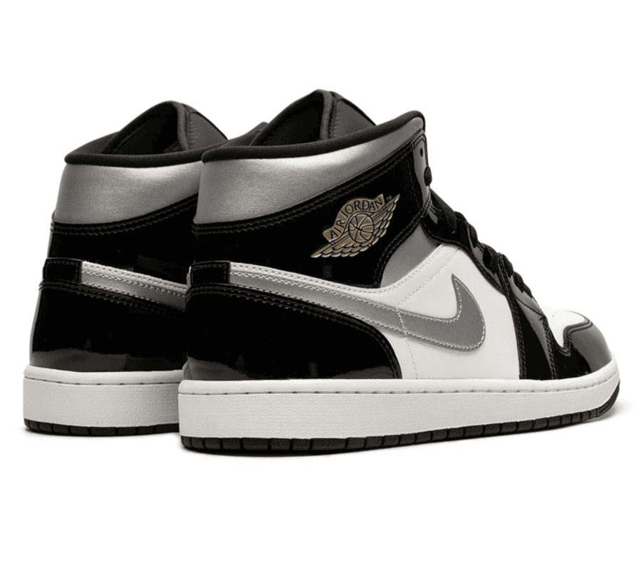 Air Jordan 1 Mid Black Patent - schwarz weiß grauer Sneaker