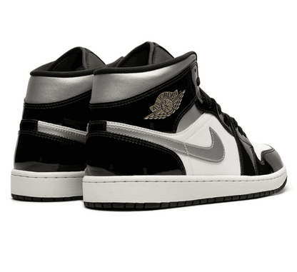 Air Jordan 1 Mid Black Patent - schwarz weiß grauer Sneaker