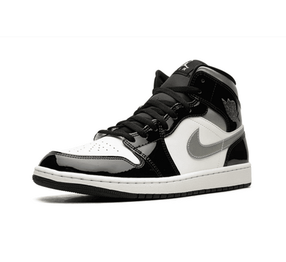 Air Jordan 1 Mid Black Patent - schwarz weiß grauer Sneaker