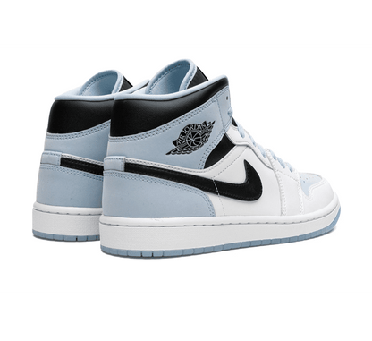 Air Jordan 1 Mid Ice Blue Black Hinten