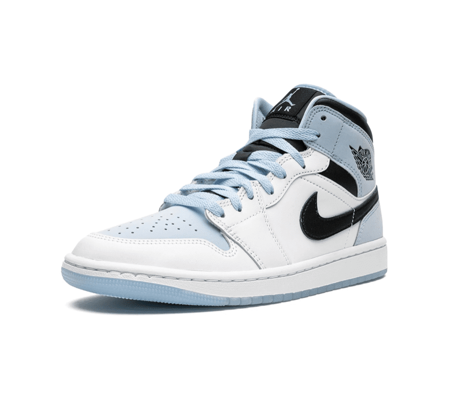 Air Jordan 1 Mid Ice Blue Black Seitlich
