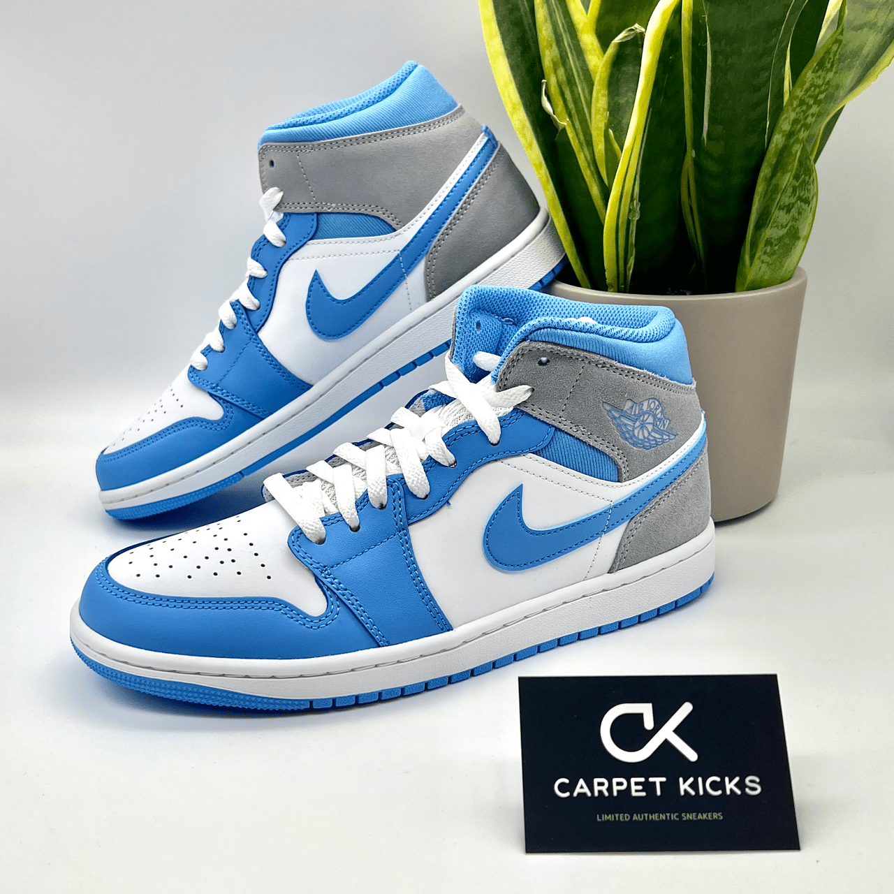 Air Jordan 1 Mid University Blue Grey - CARPET KICKS