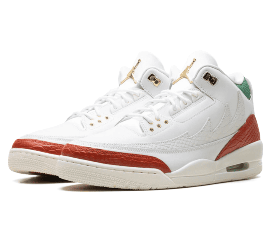 Air Jordan 3 El Vuelo - weiß rot grüner Sneaker