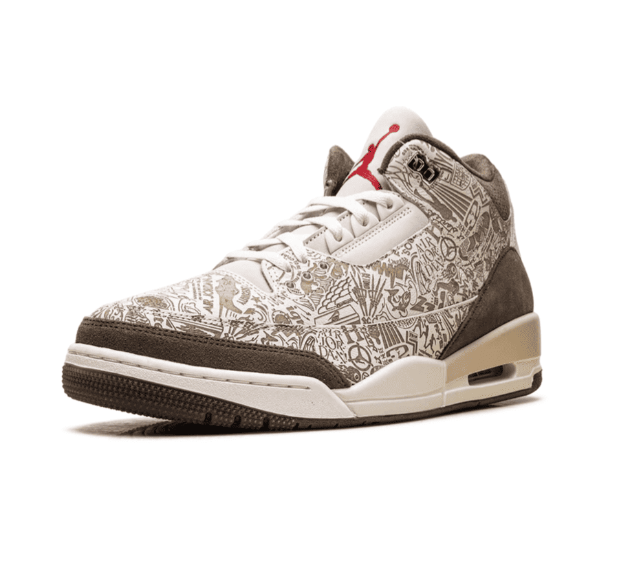 Air Jordan 3 Retro Laser Palomino JA1369-001 einzelner Schuh seitlich