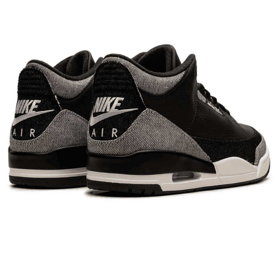 Air Jordan 3 x Levi’s Black Denim Sneaker Paar hinten