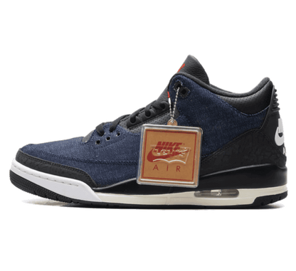 Air Jordan 3 x Levi’s Indigo Blue Sneaker Paar vorne Perspective