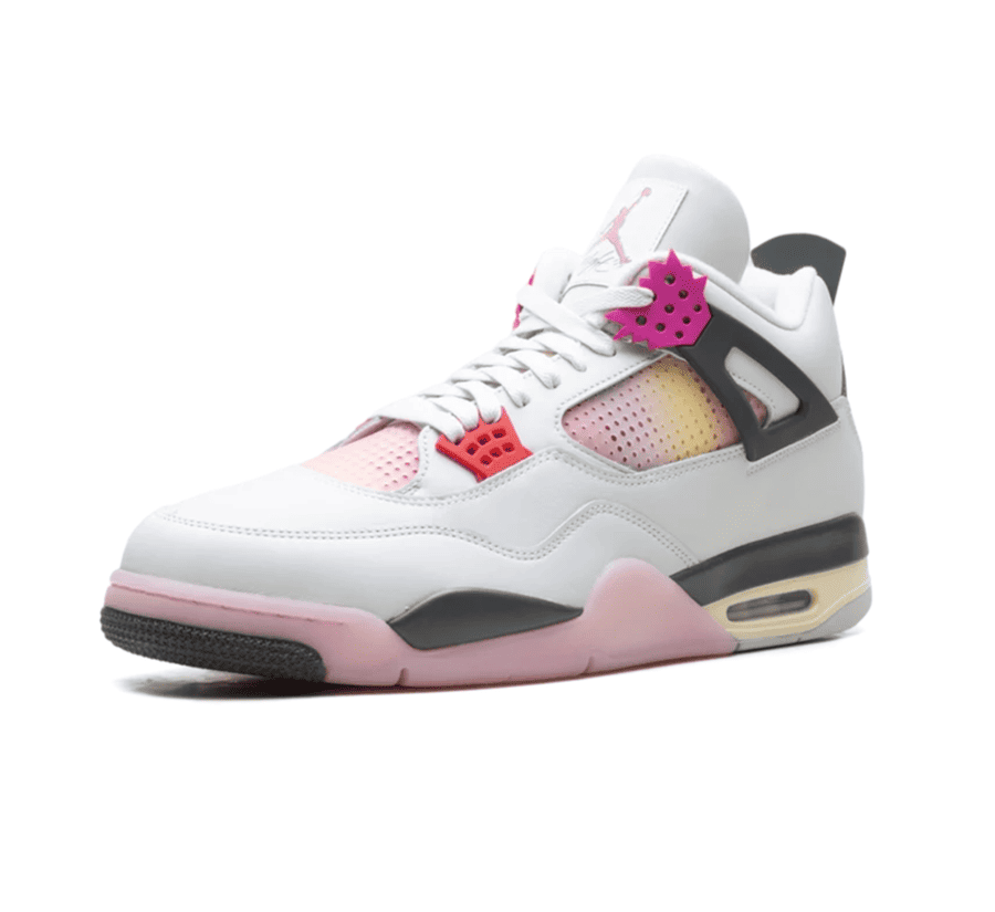 Air Jordan 4 Comic JA1135-100 einzelner Schuh seitlich mit Comic Details und Mesh