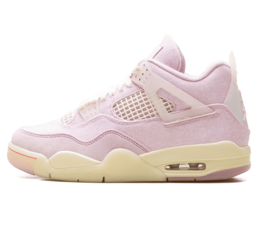 Air Jordan 4 Retro Pearl Pink Iced Carmine Damen Sneaker Paar vorne Hauptbild Perspective