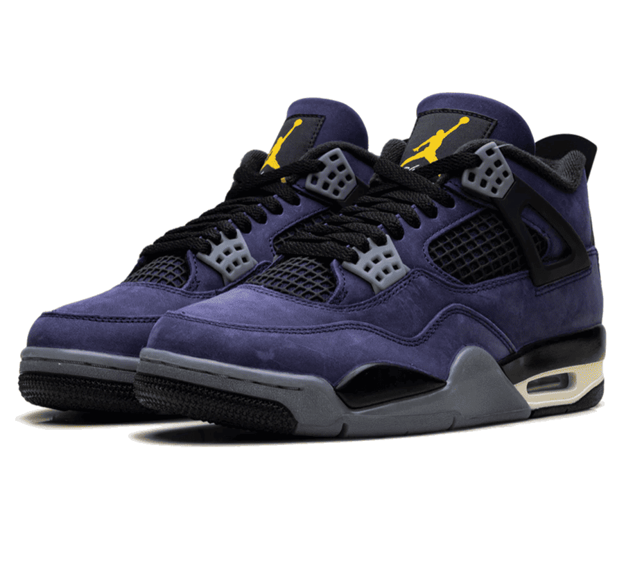 Air Jordan 4 Lakers Seitenansicht mit Nike Air Logo