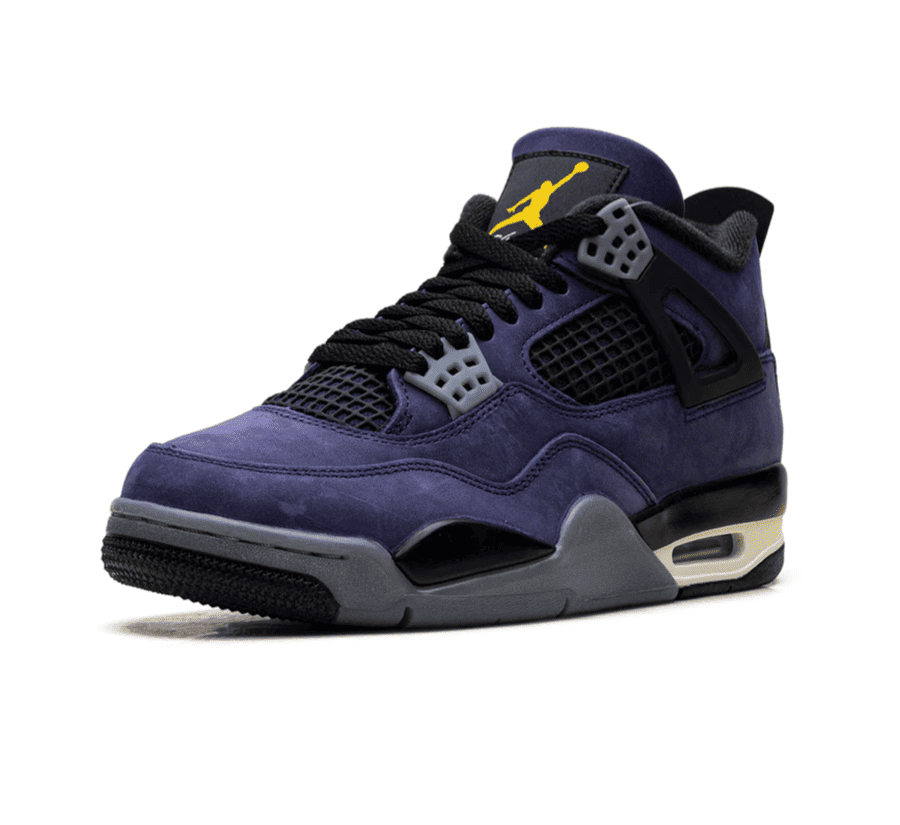 Air Jordan 4 Lakers einzelner Sneaker seitlich