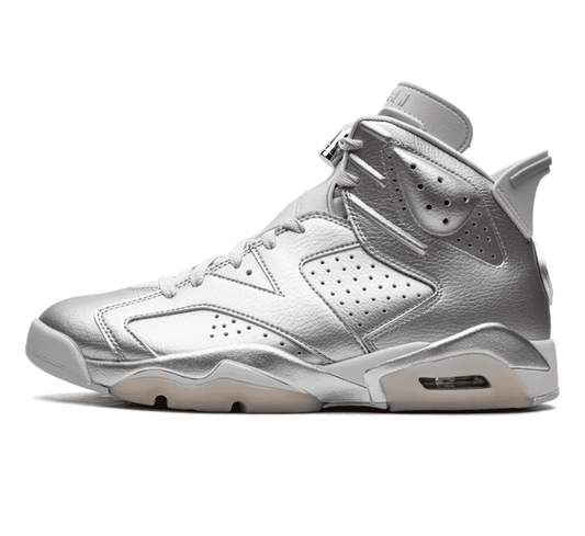 Air Jordan 6 PSG Paris Saint-Germain Silver Sneaker Paar vorne Perspective