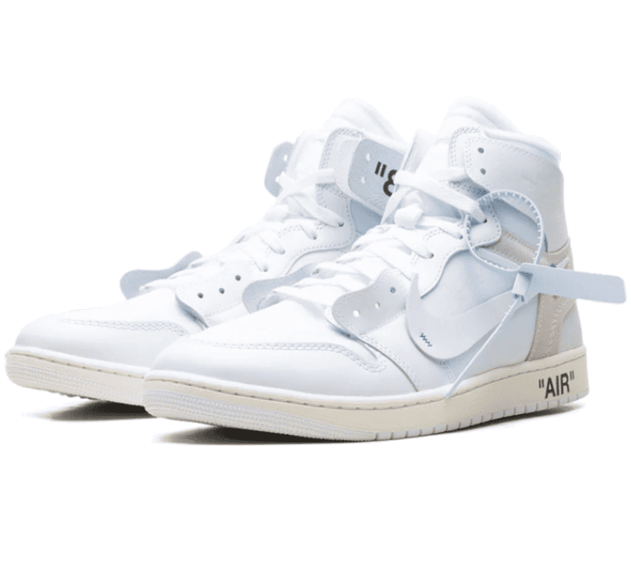 Air Jordan 1 High OG Virgil Abloh Archive Alaska Seitenansicht mit minimalistischer Ästhetik