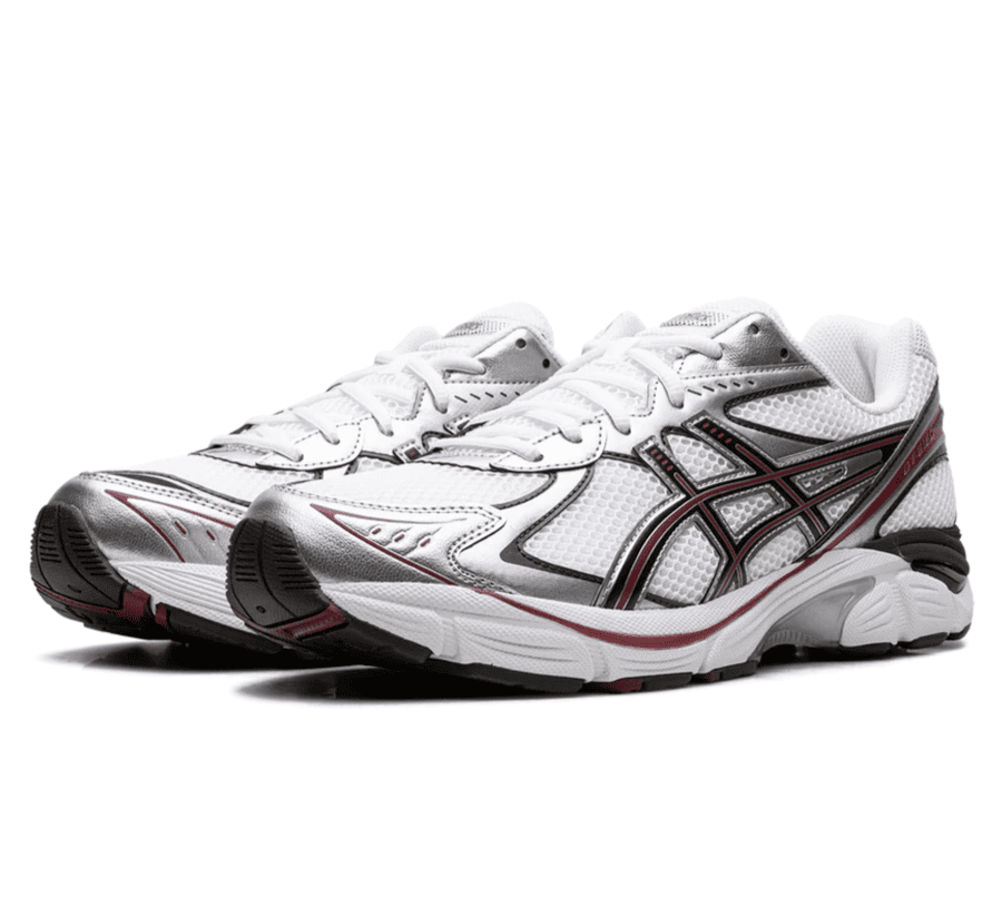 ASICS GT-2160 White Oxblood Seitenansicht mit ASICS Tiger Stripes
