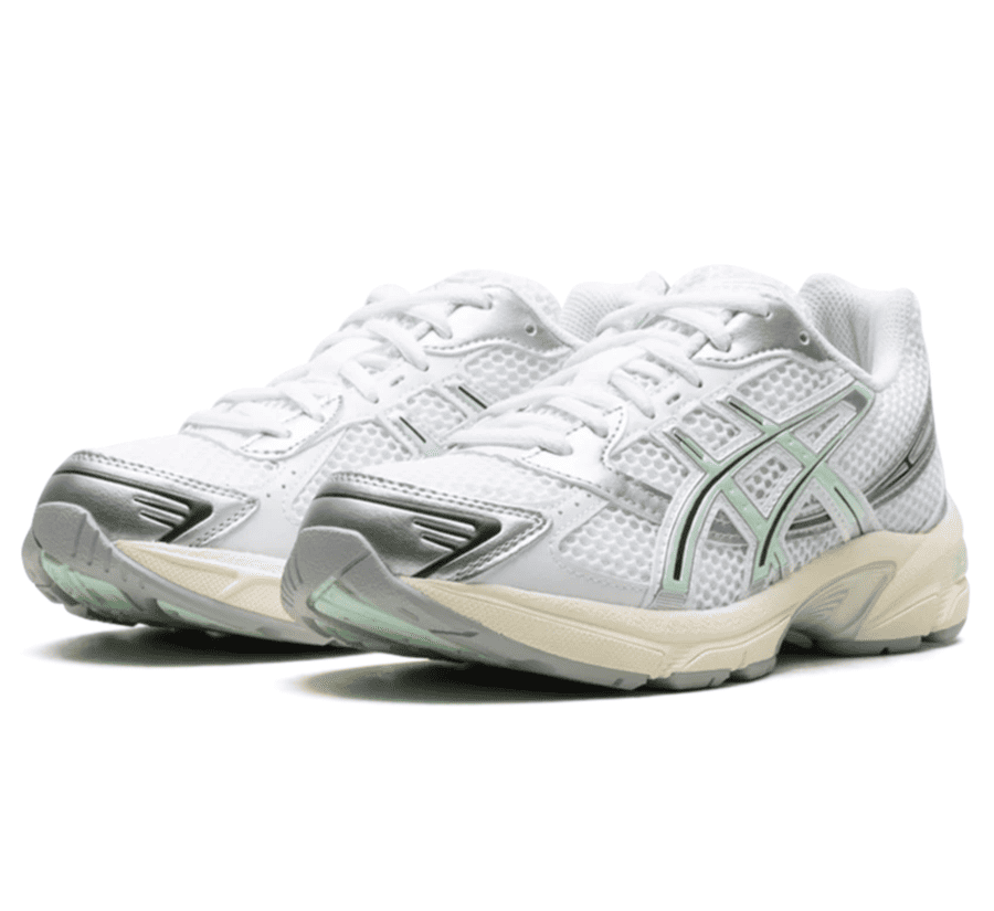 ASICS GEL-1130 White Mint Tint Damen 1202A164-120 seitliche Ansicht mit Mint Details