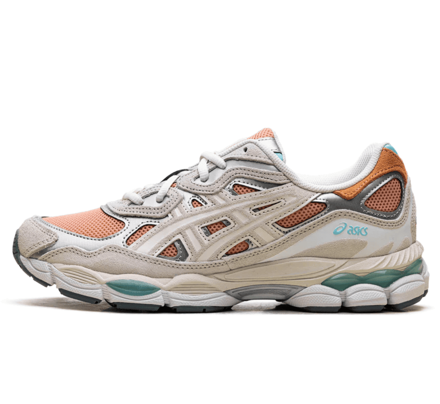 ASICS GEL-NYC Terracotta Cream 1203A383-600 Paar vorne Hauptbild Perspective mit Terracotta Mesh und Cream Overlays