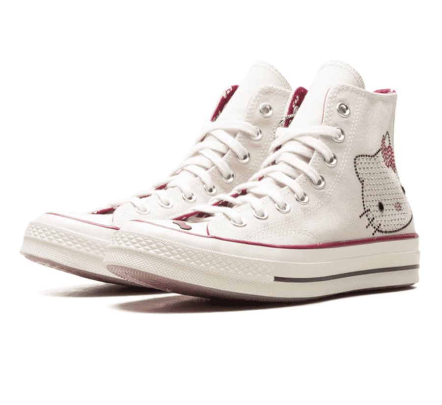 Converse Chuck Taylor 70 High Hello Kitty Swarovski Seitenansicht mit Hello Kitty Detail