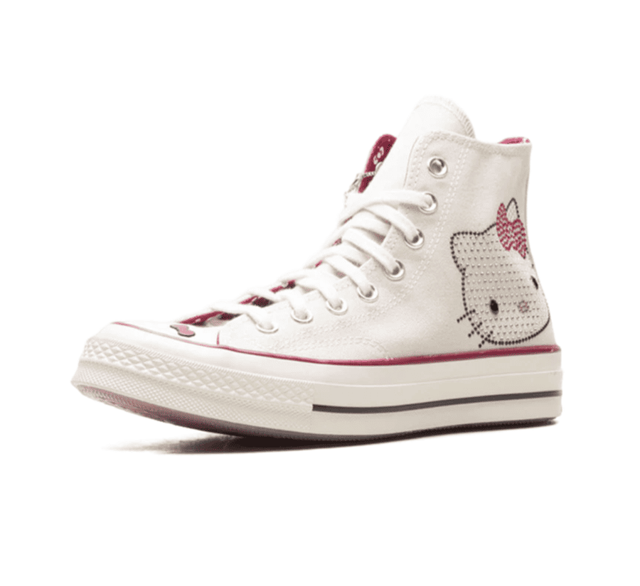 Converse Chuck Taylor 70 High Hello Kitty Swarovski einzelner Sneaker seitlich Kristalle