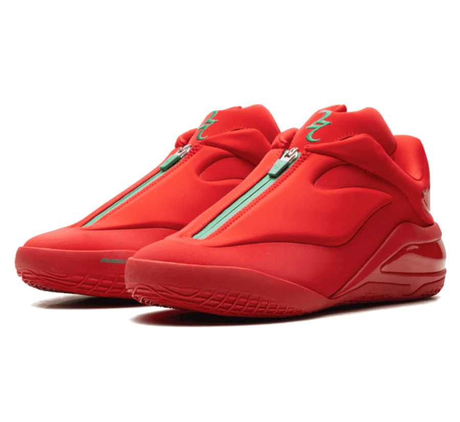 Converse Shai 001 Winter Red Seitenansicht mit futuristischem Design