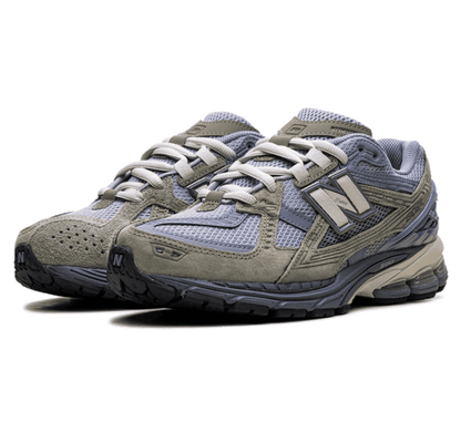 New Balance 1906U Slate Grey Seitenansicht mit N Logo blau grün