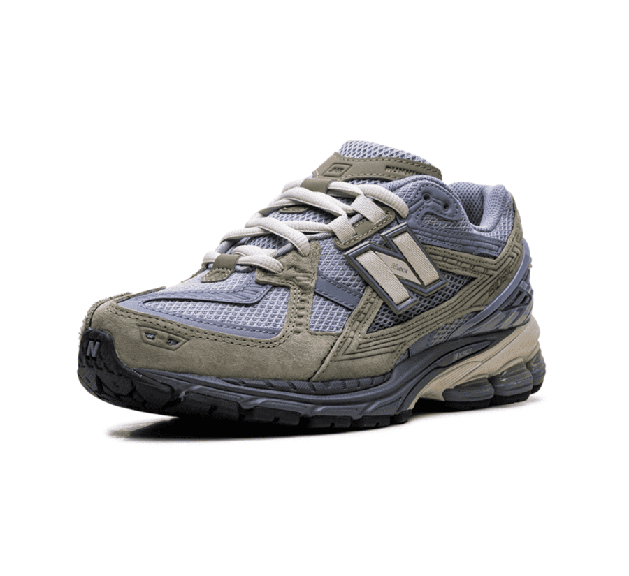New Balance 1906U Slate Grey einzelner Sneaker seitlich Detailansicht