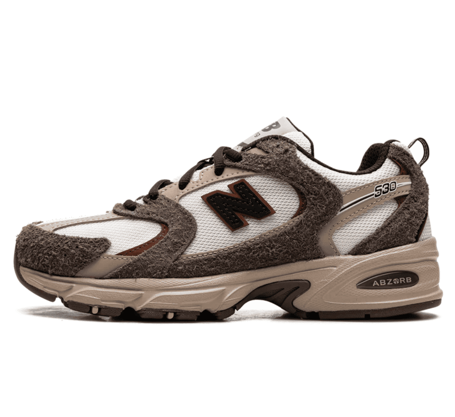 New Balance 530 Brown Tan Sneaker Paar vorne Perspective