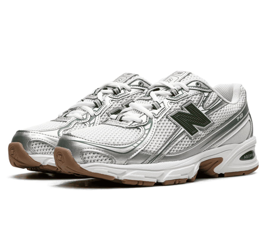 New Balance 740 Grey Matter Dark Alpine Green - weiß grau grüner Sneaker