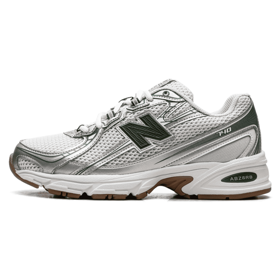 New Balance 740 Grey Matter Dark Alpine Green - weiß grau grüner Sneaker