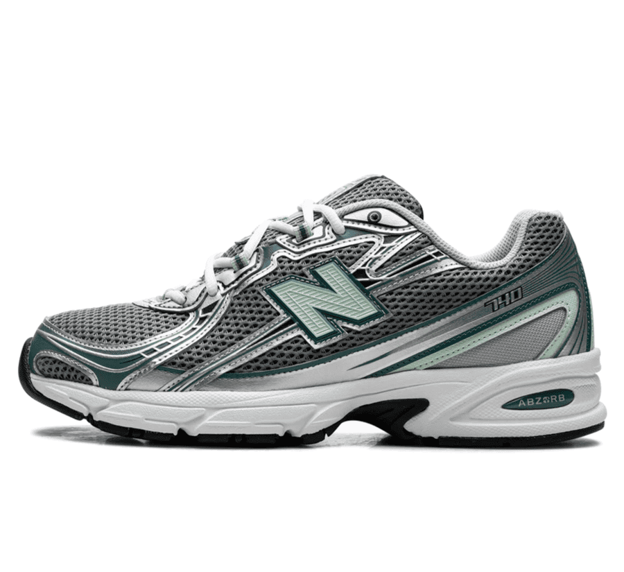 New Balance 740 Silver Metallic New Spruce - grau grüner Sneaker