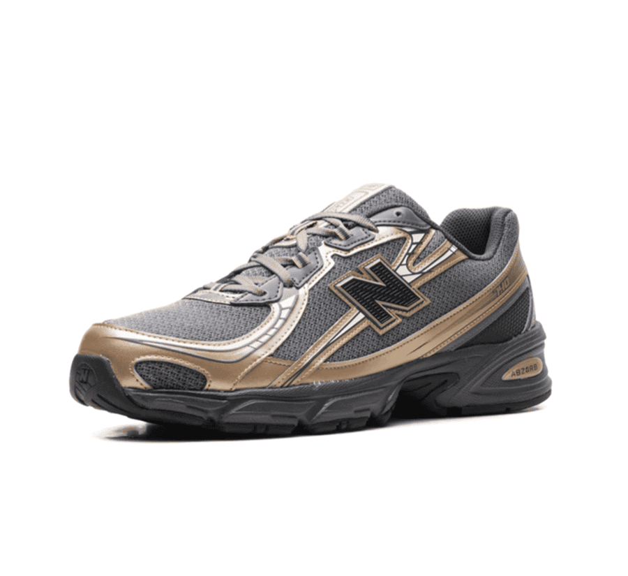 New Balance 740 V2 Gold Cement einzelner Sneaker seitlich