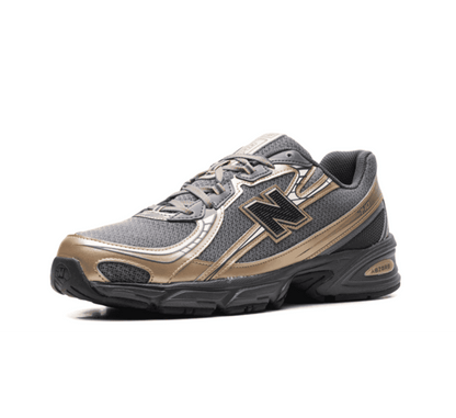 New Balance 740 V2 Gold Cement einzelner Sneaker seitlich