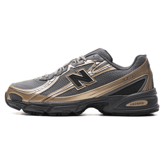 New Balance 740 V2 Gold Cement Sneaker Paar vorne Perspective