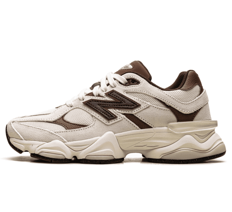 New Balance 9060 Breakfast Tea Angora U90603EG Sneaker Paar von vorne in Creme und Beige