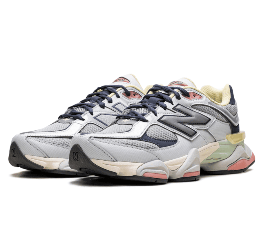 New Balance 9060 Grey Yellow Navy - grau blau gelber Sneaker