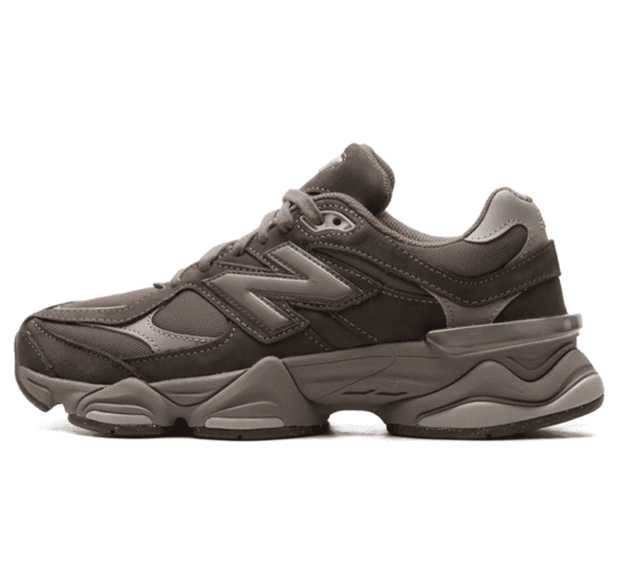 New Balance 9060 Mono Cortado Paar vorne Hauptbild Perspective mit braunem Wildleder und Mesh Upper