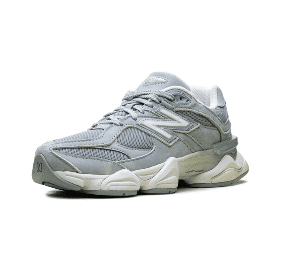New Balance 9060 Mosaic Green Sea Salt Mesh und Suede Upper Detail