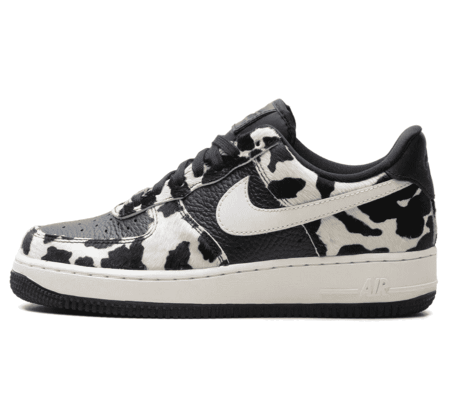 Nike Air Force 1 Low Cow Print Black Damen IO0442-001 Paar vorne Hauptbild Perspective