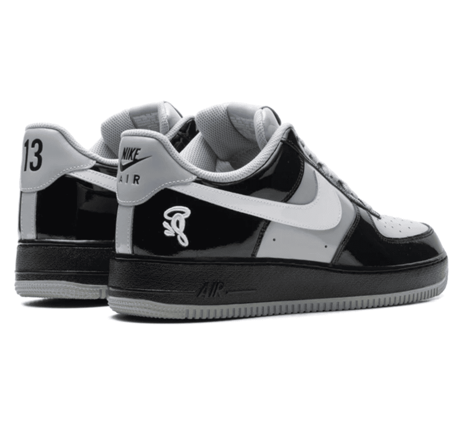 Nike Air Force 1 Low x Central Cee Black Smoke Grey Sneaker Paar hinten