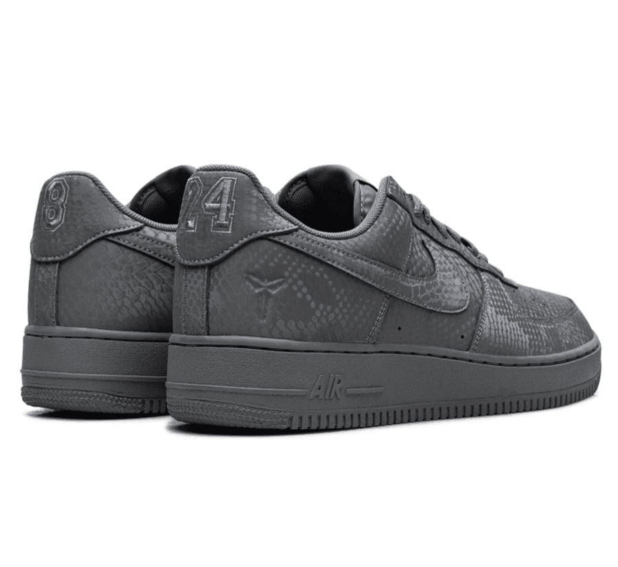 Nike Air Force 1 Low x Kobe Bryant Forever Cool Grey Sneaker Paar hinten