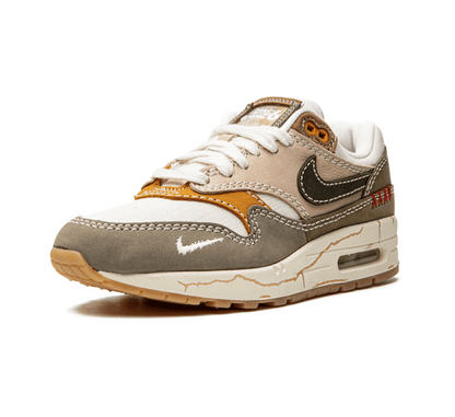 Nike Air Max 1 Wabi-Sabi einzelner Sneaker seitlich