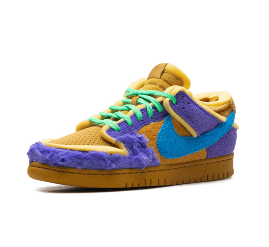 Nike Dunk Low x CPFM Cactus Plant Flea Market "Swamp Sponge Psychic Purple" - bunter lila gelb orangener Sneaker