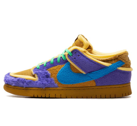 Nike Dunk Low x CPFM Cactus Plant Flea Market "Swamp Sponge Psychic Purple" - bunter lila gelb orangener Sneaker