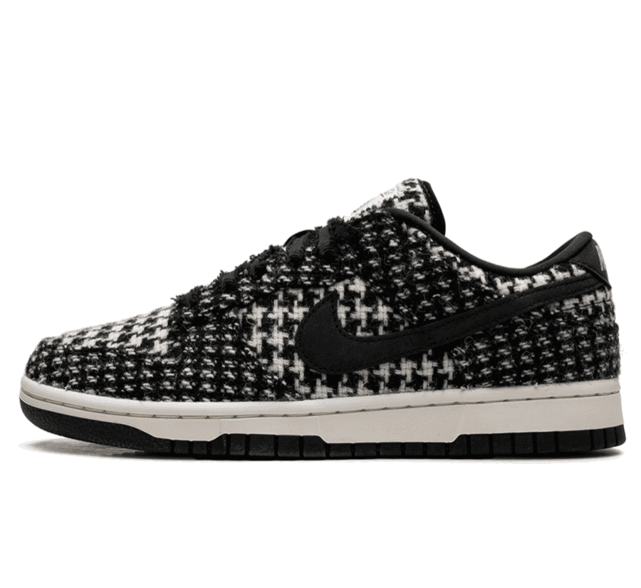 Nike Dunk Low x Harris Tweed ＂White Black＂ (W) - schwarz weißer Sneaker