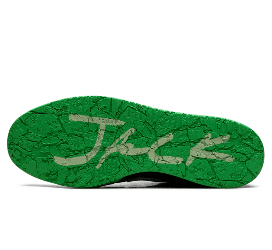 Nike Jumpman Jack x Travis Scott Green Spark Outsole unten mit markantem Profil