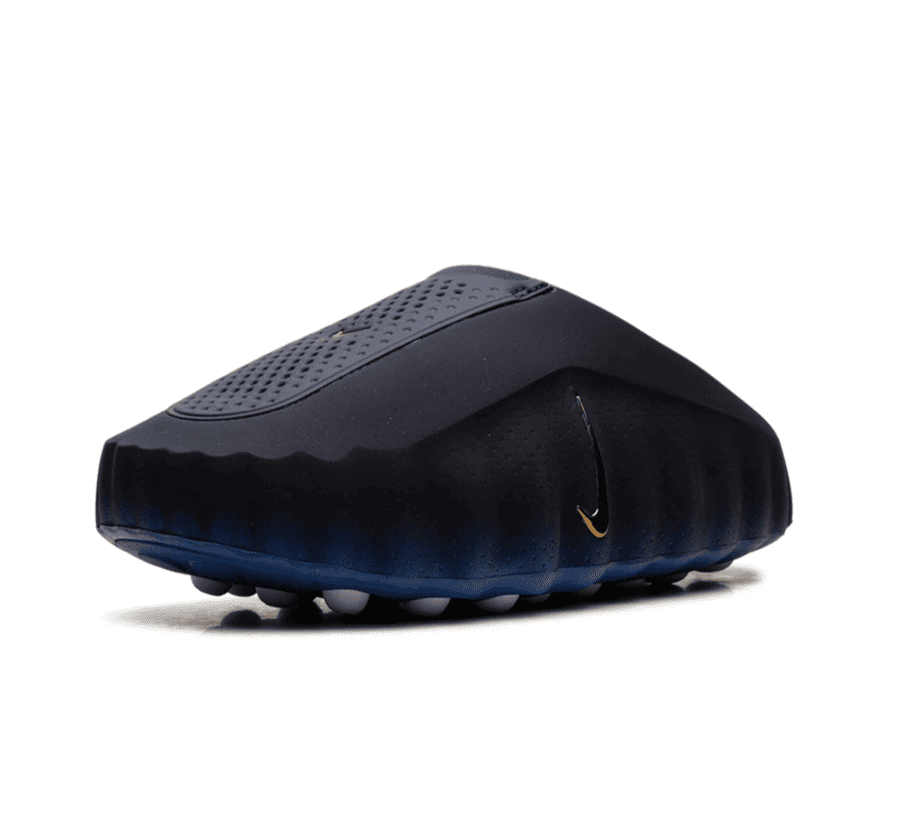 Nike Mind 001 Blackened Blue einzelner Schuh seitlich mit Blackened Blue Farbverlauf und modernem Design