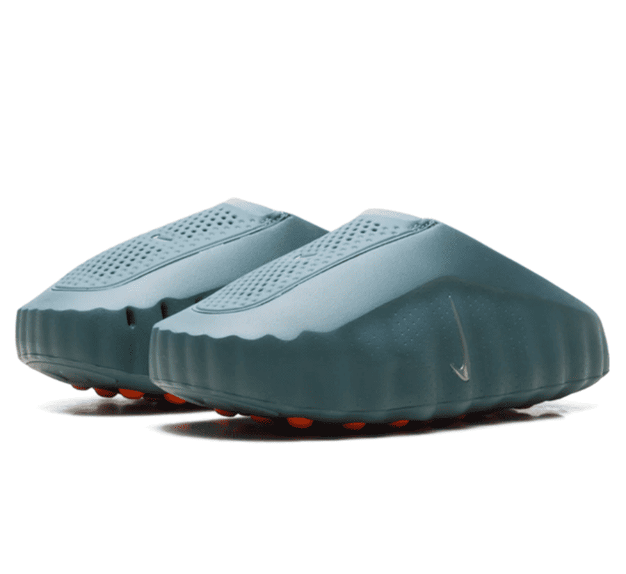 Nike Mind 001 Mineral Slate Seitenansicht mit futuristischer Silhouette und hochwertigem Materialmix