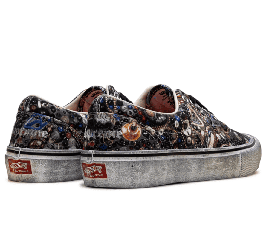 Vans Era Supreme x Mike Kelley Grey VN00110ABLU Paar hinten mit Supreme Branding