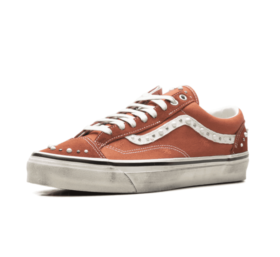 Vans Old Skool 36 Pearlized Pack Brown einzelner Schuh seitlich mit hochwertigem Wildleder und Canvas
