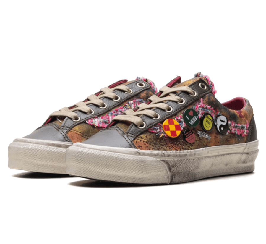 Vans Old Skool LX Souvenir Warm Brown Seitenansicht mit Side Stripe und Patches